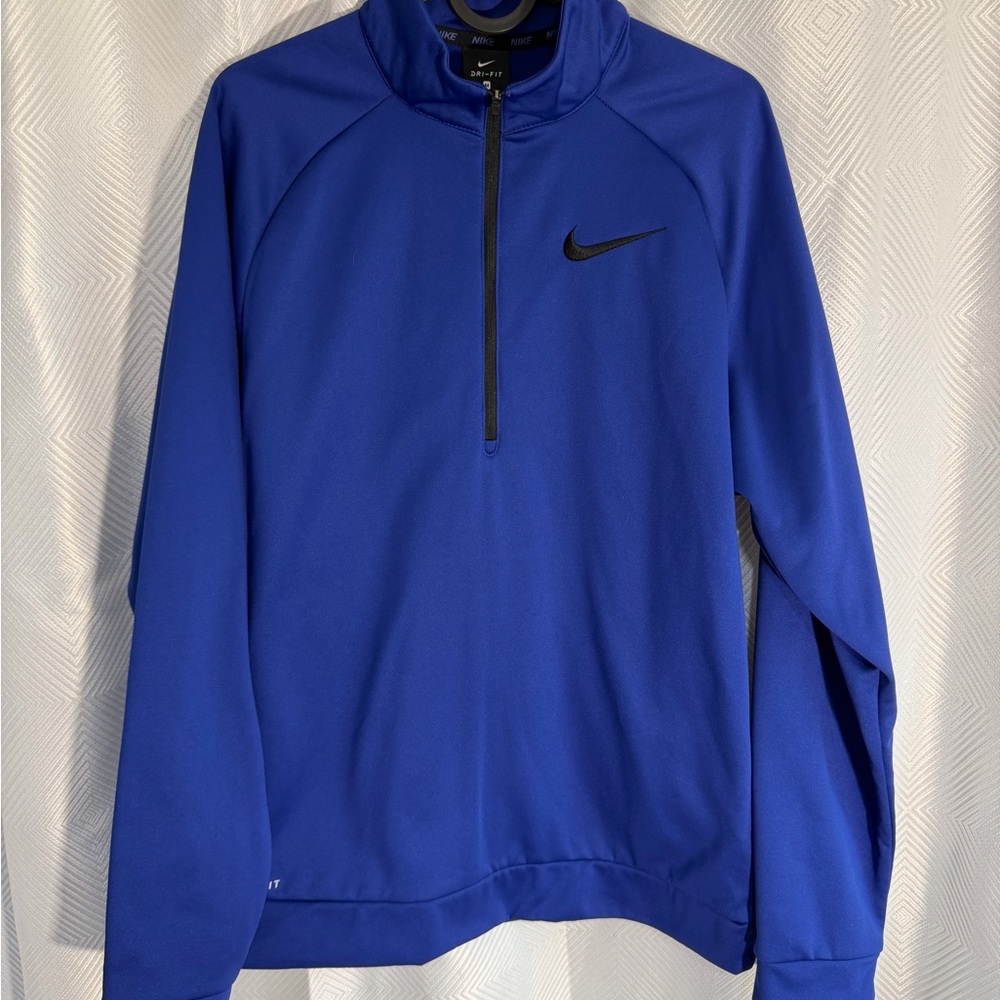 Nike Mens Vintage Dri Fit 1/2 Zip Fleece Pullover Mock Neck Blue Sz Medium